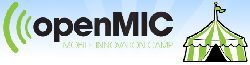 OpenMIC plus a logo which is a drawing of a tent