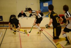 action shot from England Hockey's Boys U18 Super 6s Junior Club Championships, 2016