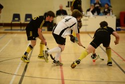 action shot from England Hockey's Boys U18 Super 6s Junior Club Championships, 2016