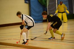 action shot from England Hockey's Boys U18 Super 6s Junior Club Championships, 2016